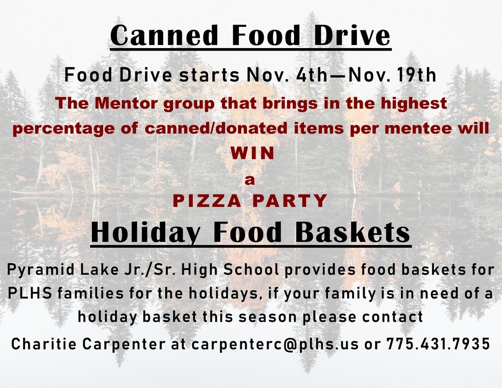 Holiday Food Baskets and Canned Food Drive!