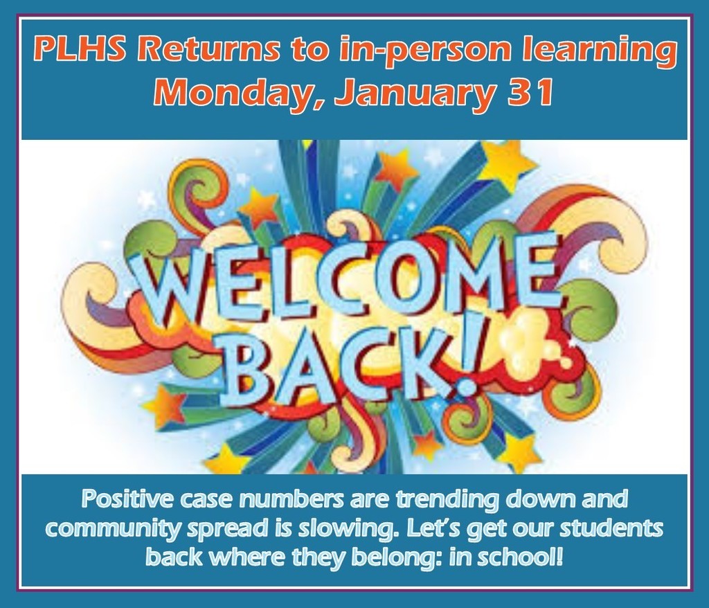 Good morning! We are planning on returning to in-person schooling on Monday, January 31. Washoe County School District has put together this handy COVID Symptom checker to help families know when to send students to school and when to keep them home. The phone numbers on it are for WCSD students and staff, not PLHS students and staff, but the rest of the information is good for everyone. Having kids in school is important, but so is keeping them home when they have symptoms and/or exposure.