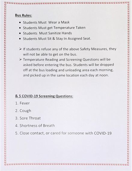 Bus Rules & Screening Questions